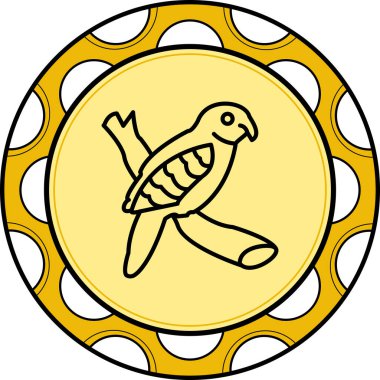 Kakapo kuş ağı simgesi, vektör illüstrasyonu      