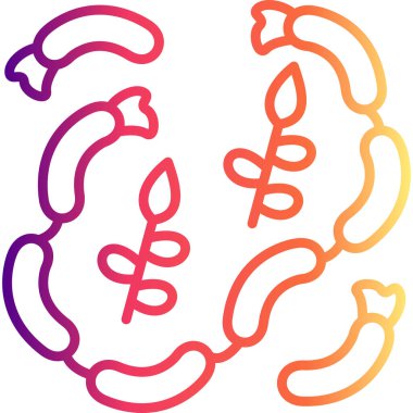 Sosis Hattı Simgesi, Beyaz Arkaplanda Basit Görüntü 