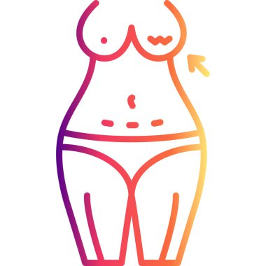 Göğüs simgesi basit düz illüstrasyon