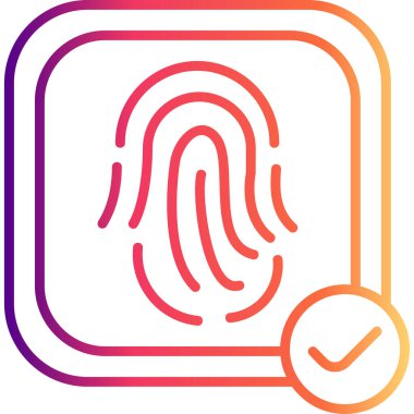 Biyometrik Tanıma simgesi vektör illüstrasyonu