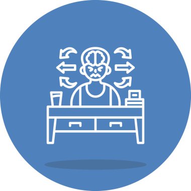 Beynin Dikkati dağınık ağ ikonu vektör illüstrasyonu