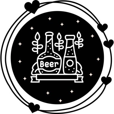 Bira şişesi ağ ikonu vektör illüstrasyonu