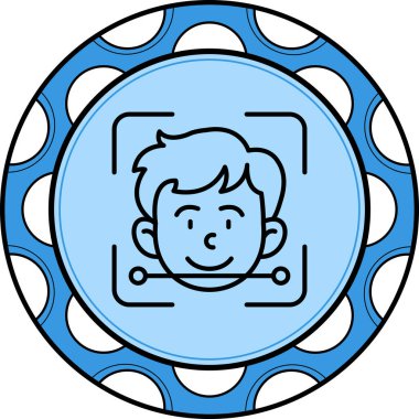 yüz tarama web simgesi vektör çizimi