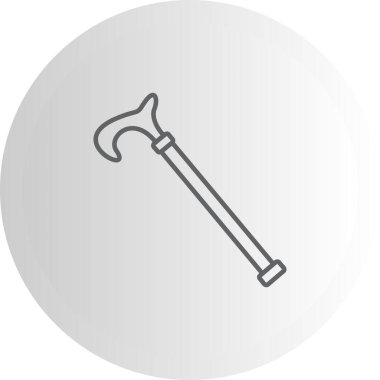 Bu tıbbi baston çizimi, taşınabilirlik yardımı için minimalist doğrusal tasarım içeren uygulamalar veya web sayfaları için uygundur..