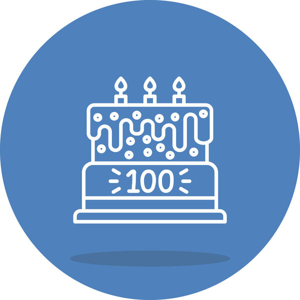 Минимальная плоская иллюстрация вектора торта на день рождения