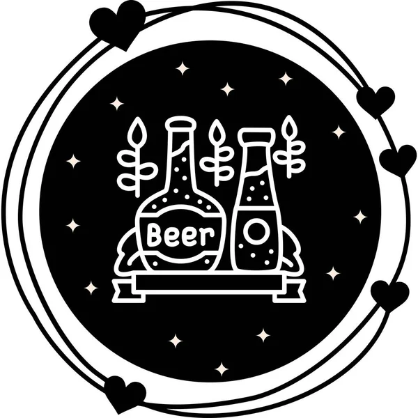 Bira şişesi ağ ikonu vektör illüstrasyonu