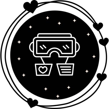 Sanal Gerçeklik Gözlüğü Web simgesi, vektör illüstrasyonu       