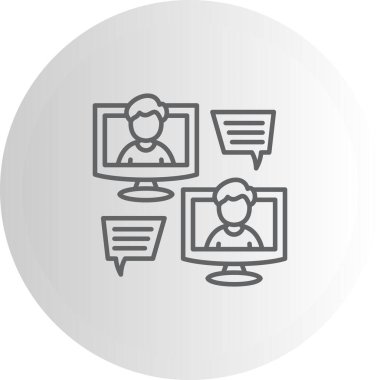 Çevrimiçi İletişim Dengeli Düz Modern Tasarım Elemanı