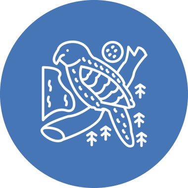 Kakapo kuş ağı simgesi, vektör illüstrasyonu      