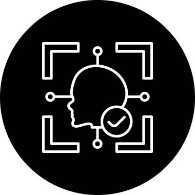 Yüz Tanıma Modern Simgesinin vektör çizimi