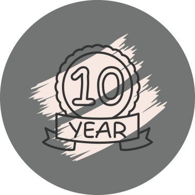 10. yıldönümü rozeti, uygulamalar için logo.