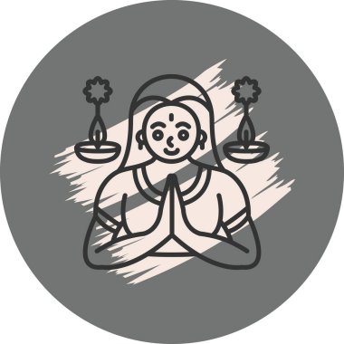 Kadın Namaste Dinamik Modern Yaratıcı Vektör Varlığı