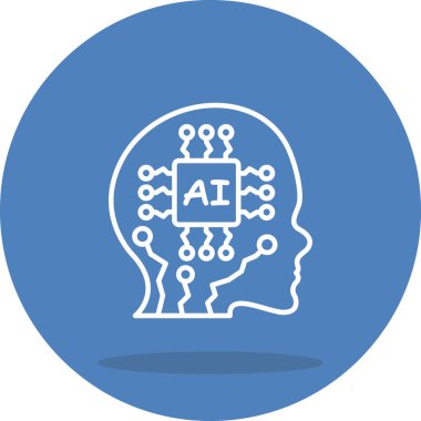 Yapay zeka satırı simgesi, vektör çizim