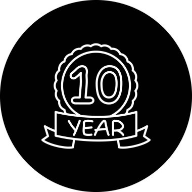 10. yıldönümü rozeti, uygulamalar için logo.