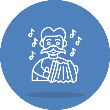 Akordiyoncu Sofistike Özel Vektör Sanatı Objesi