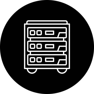 Sunucuların vektör illüstrasyonu ve teknoloji simgesi