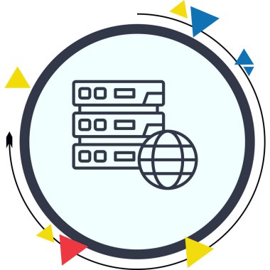 Modern sunucu simgesinin vektör illüstrasyonu