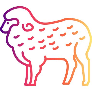 Koyun ikonu vektör illüstrasyon tasarımı