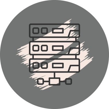 Sunucuların vektör illüstrasyonu ve teknoloji simgesi