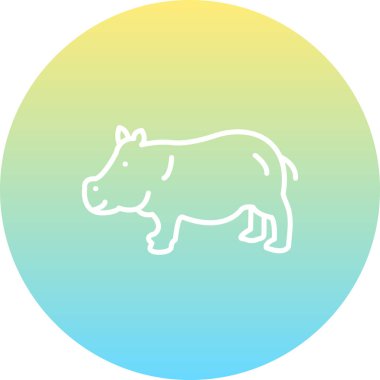 Hippopotamus ikon vektör illüstrasyon tasarımı