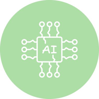 Devre kartlı mikroçip simgesi. Doğrusal ve siluet biçimi.