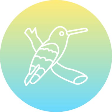 Violet taçlandırılmış Sinekkuşu Yaratıcı Modern Düz Vektör Tasarımı