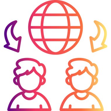 People Network web simgesi, vektör illüstrasyon tasarımı    