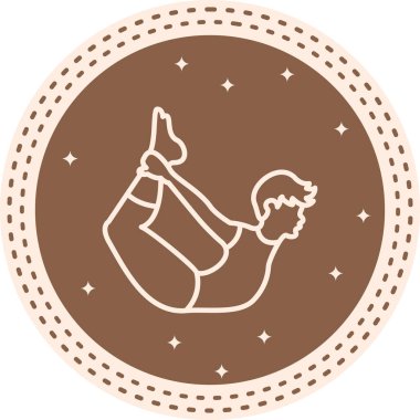 Baş Poz simgesi, yoga uygulamaları için uygun logo