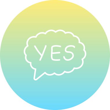 Konuşma balonu çizgisi simgesi, metin basit illüstrasyonlu web etiketi