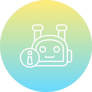 Robot çizgi simgesi, vektör illüstrasyonu