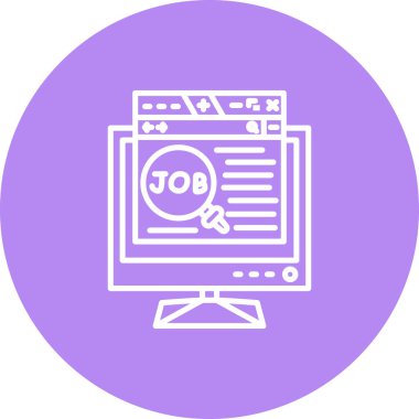 Çevrimiçi İş Arama Web simgesi vektör çizimi