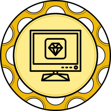 elmas satırı simgesi, vektör çizim