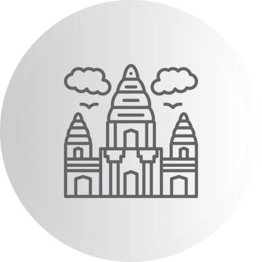 Angkor Wat Dengelenmiş Özel Düz Vektör Düzeni
