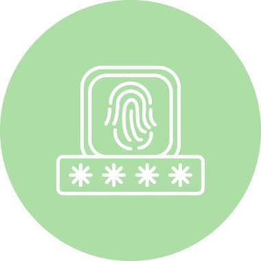 Biyometrik Tanıma simgesi vektör illüstrasyonu