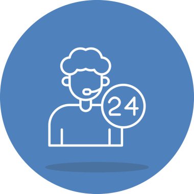 Müşteri Hizmetleri Ajanı Simgesi, vektör illüstrasyonu