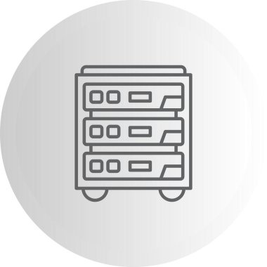 Sunucuların vektör illüstrasyonu ve teknoloji simgesi