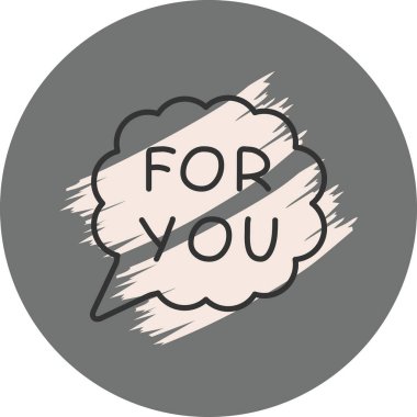 Konuşma balonu çizgisi simgesi, metin basit illüstrasyonlu web etiketi