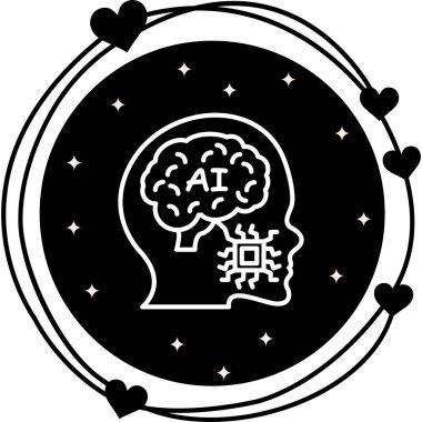 Beyin satırı simgesi, vektör çizim