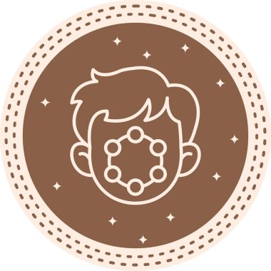 yüz tarama web simgesi vektör çizimi