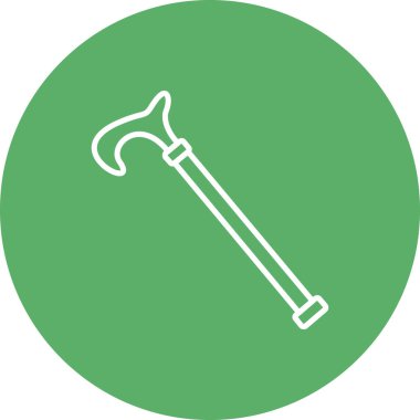 Bu tıbbi baston çizimi, taşınabilirlik yardımı için minimalist doğrusal tasarım içeren uygulamalar veya web sayfaları için uygundur..