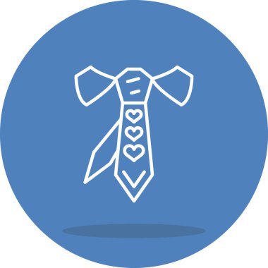 Simgeyi bağla. Babalar Günü kutlamaları grafikleri, üç kalple süslenmiş bir kravat, kutlama uygulamaları, tatil promosyonları veya aile tabanlı web sayfaları için uygun.