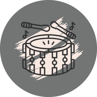 Davul Düz Simgesi, Basit İllüstrasyon