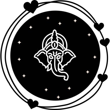 Ganesha Web simgesi vektör illüstrasyonu