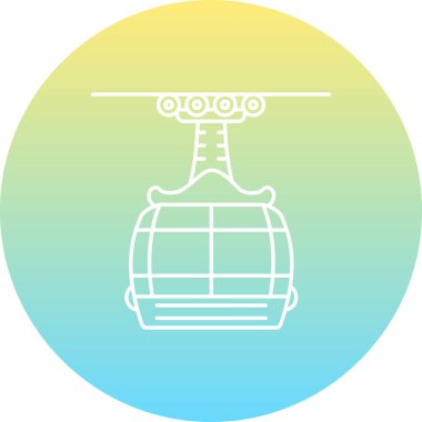 Kablo araba web simgesi vektör illüstrasyonu