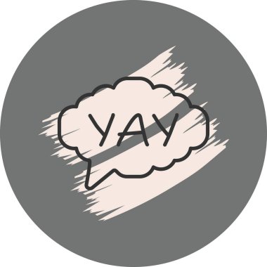 Konuşma balonu çizgisi simgesi, metin basit illüstrasyonlu web etiketi