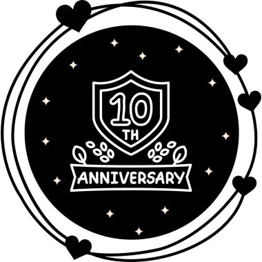 10. yıldönümü rozeti, uygulamalar için logo.