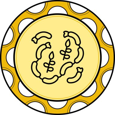 Sosis Hattı Simgesi, Beyaz Arkaplanda Basit Görüntü 