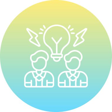 Beyin Fırtınası Web simgesi vektör illüstrasyonu