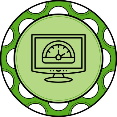 Gösterge Paneli Eşsiz Web Simgesi, Vektör İllüstrasyonu