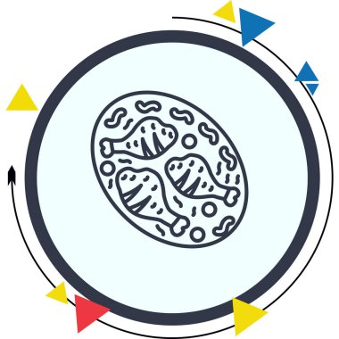 Kızarmış tavuk Gelişmiş İşlevsel Web Arayüzü Sembolü